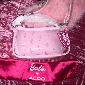 Aldo Barbie Clear Pink mini shoulder bag with Pink Inner Pouch